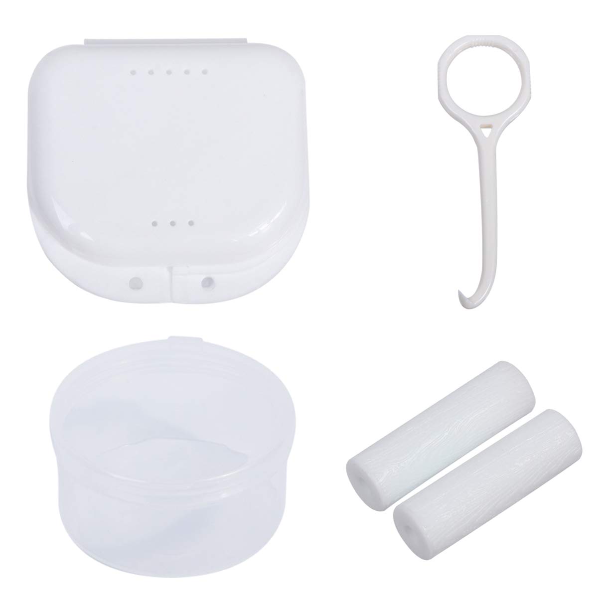 ARTIBETTER 4pcs Denture Case Retainer False Teeth Container Box Teeth Brace Removal Glue Mouth Guard