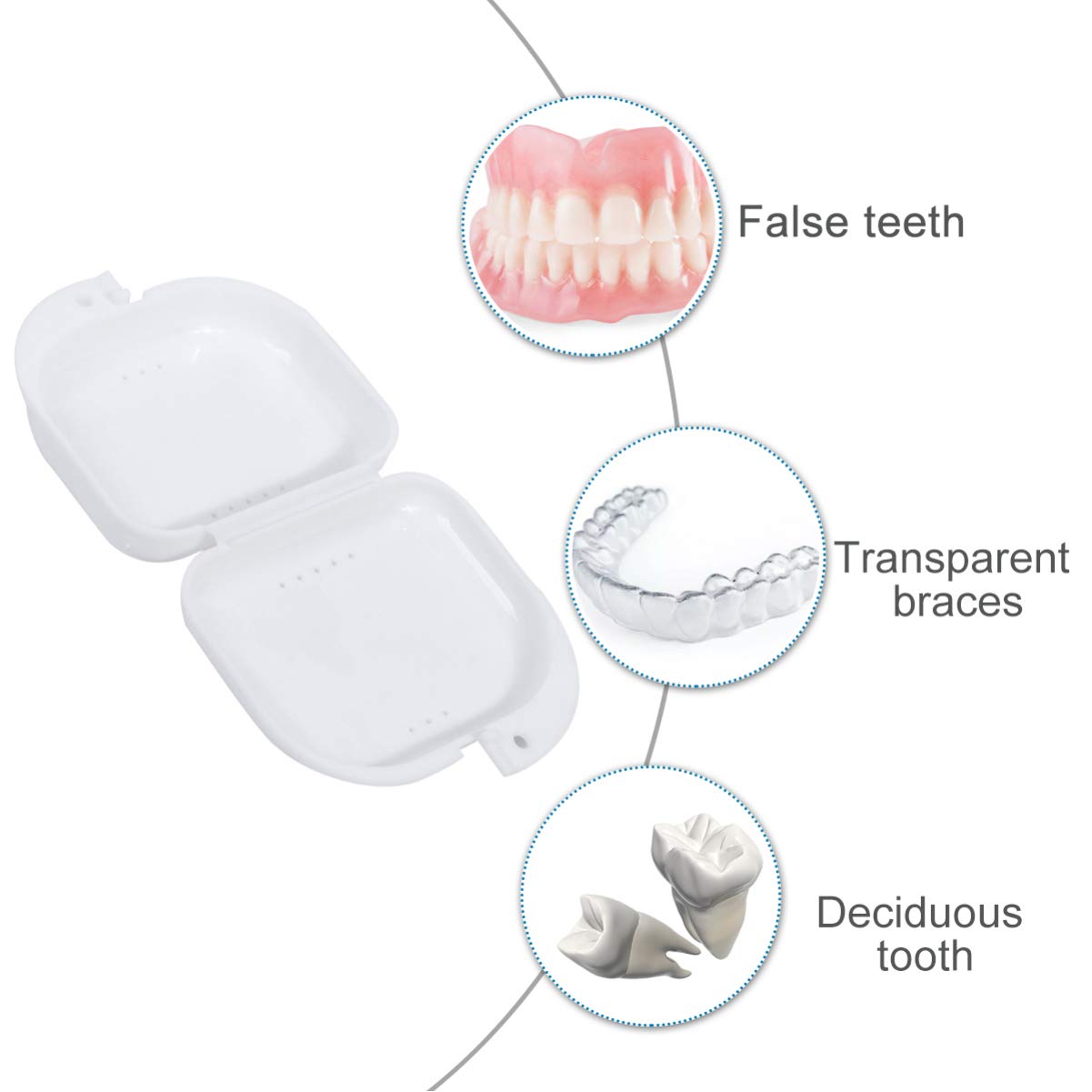 ARTIBETTER 4pcs Denture Case Retainer False Teeth Container Box Teeth Brace Removal Glue Mouth Guard