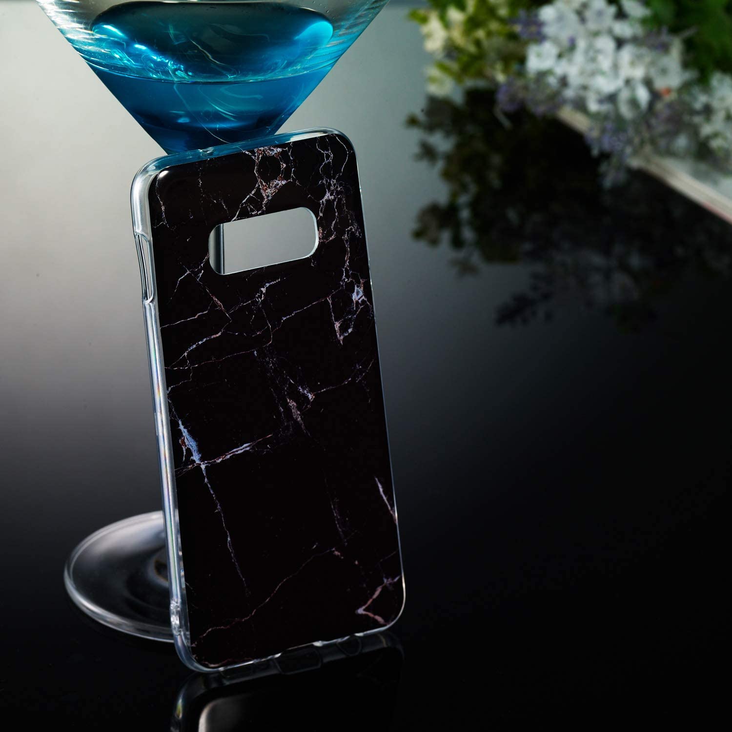 Amocase Marble Case with 2 in 1 Stylus for Samsung Galaxy S10E,Glossy Soft Rubber Silicone TPU Shock