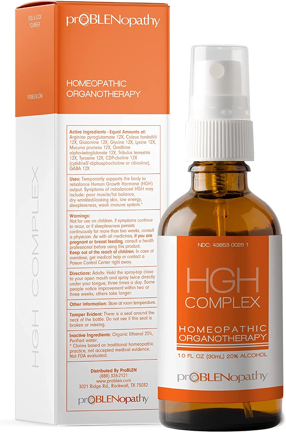 proBLENopathy HGH Complex, Amino Acid Supplement with Tribulus Terrestris, Lysine, GABA, for Increas