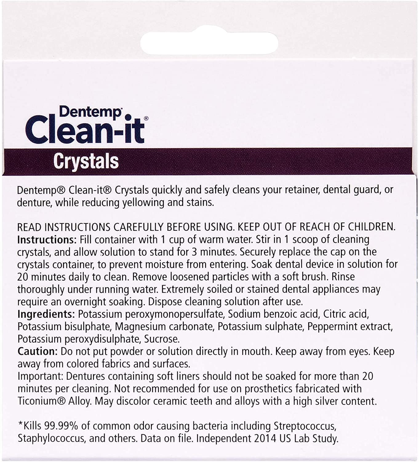 Dentemp Clean-It Crystals - Aligner, Dental Guard, Denture & Retainer Cleaner (2 Pack, 30 Count) - N