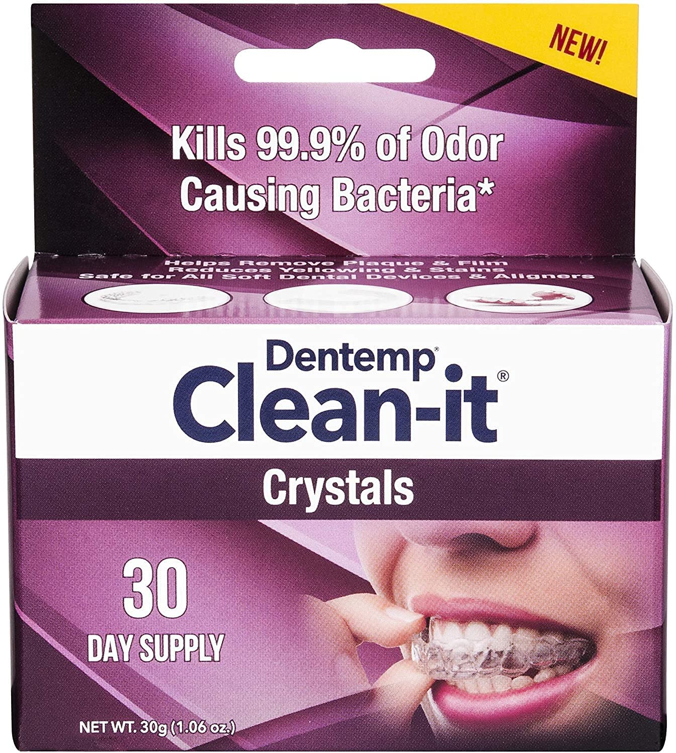 Dentemp CleanIt Crystals Aligner, Dental Guard, Denture & Retainer