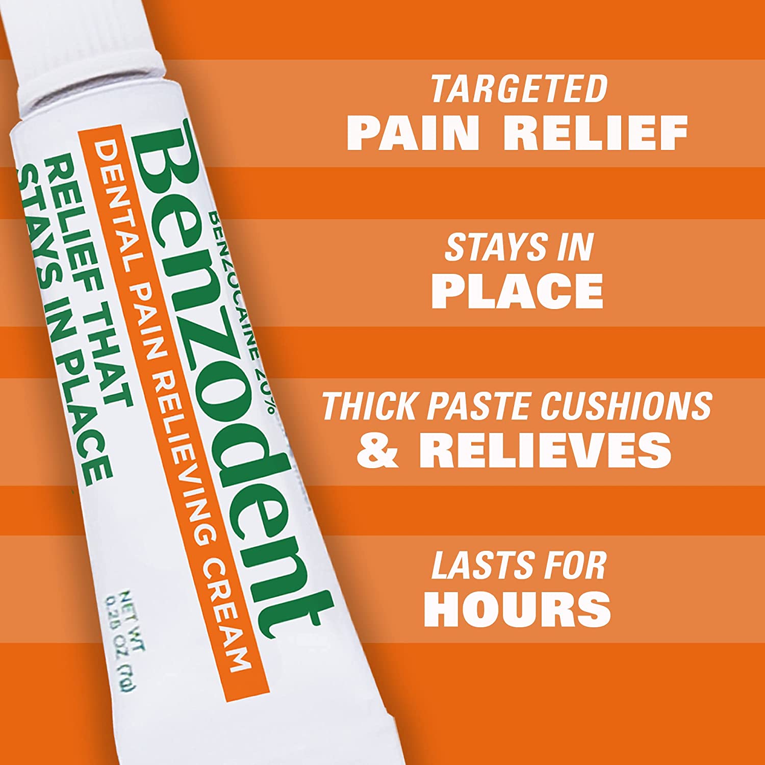 Benzodent Dental Pain Relieving Cream Topical Anesthetic, 1 Ounce Tube