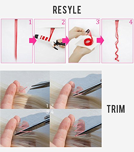 SARARHY Light Pink Light Purple Fashion Hair Accessories Clip in/On Wig Pieces for Amercian Girls an