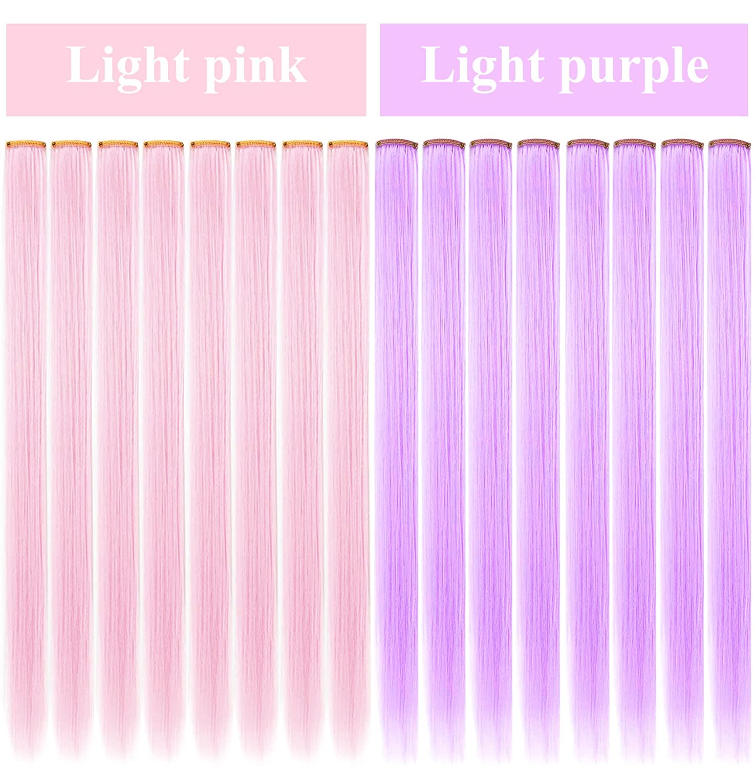 SARARHY Light Pink Light Purple Fashion Hair Accessories Clip in/On Wig Pieces for Amercian Girls an