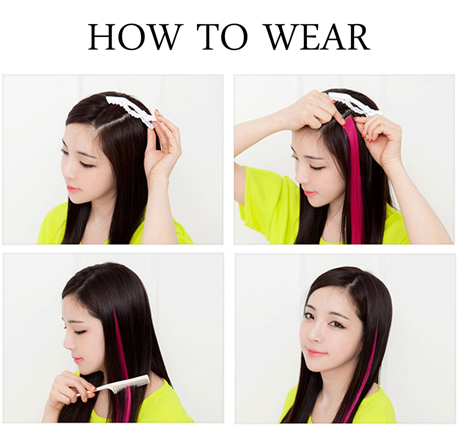 SARARHY Light Pink Light Purple Fashion Hair Accessories Clip in/On Wig Pieces for Amercian Girls an