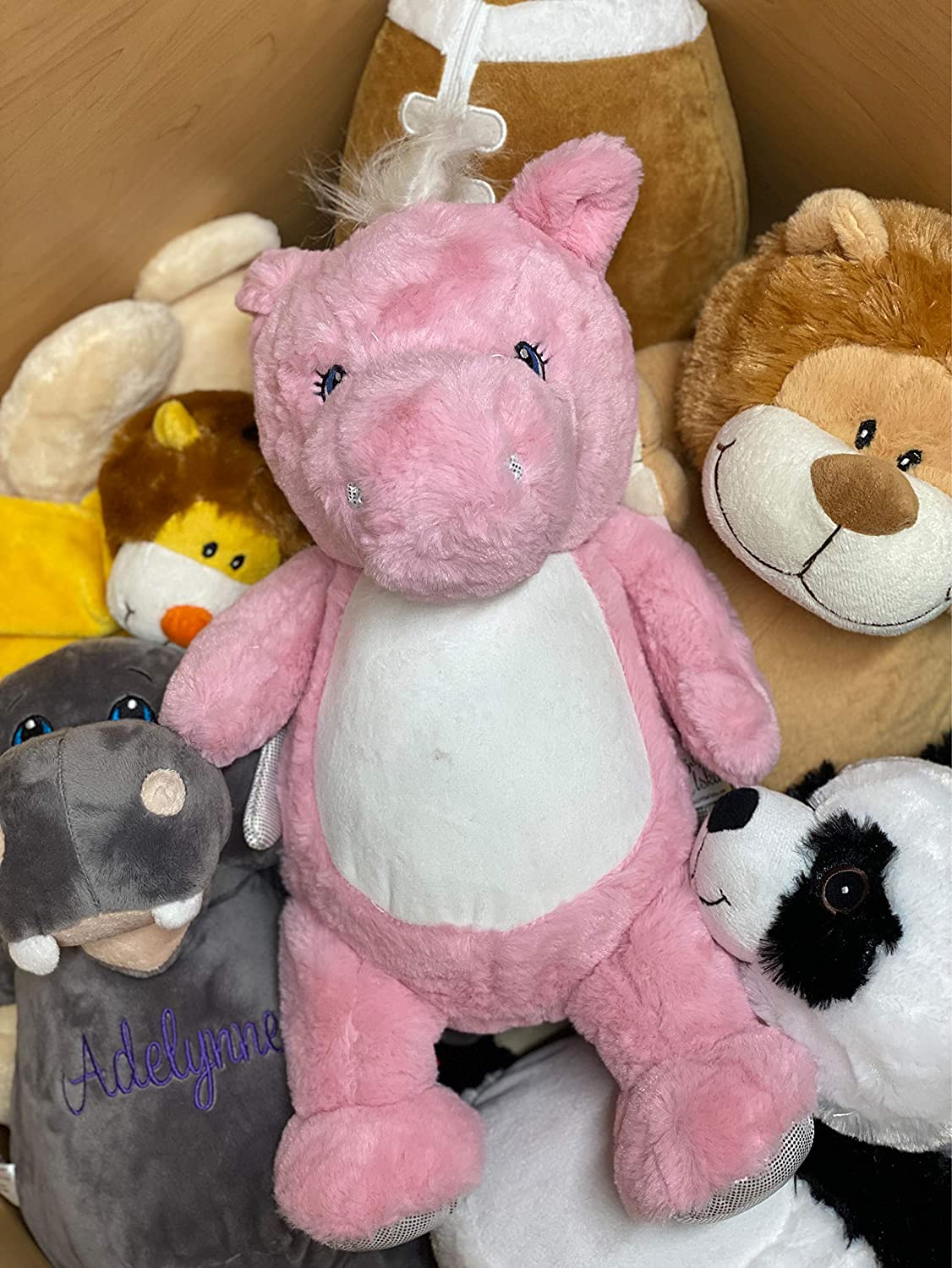 HARD EDGE DESIGN Personalized Stuffed Pink Pegasus, Embroidered for Child's First Halloween