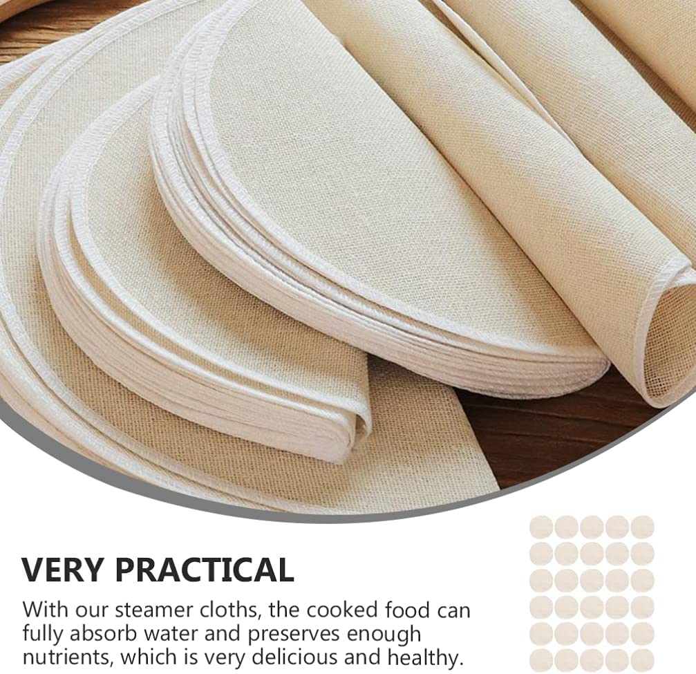 DOITOOL 30pcs Reusable Natural Pure Cotton Bamboo Steamer Baking Cloth Steamers Gauze Pad Steamer Ma