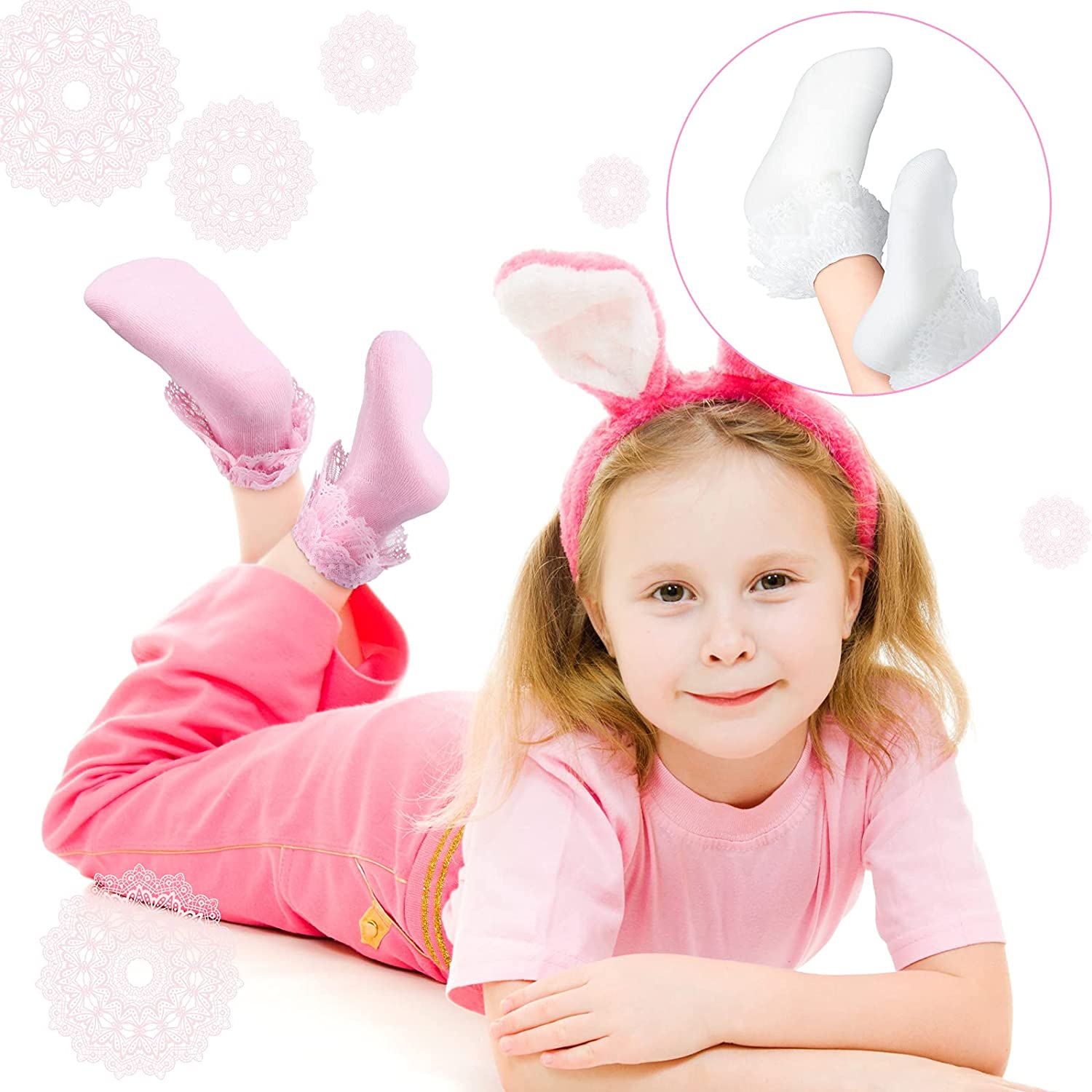 9 Pairs Toddler Lace Socks Baby Ruffles Ankle Socks Newborn Princess Lace Socks