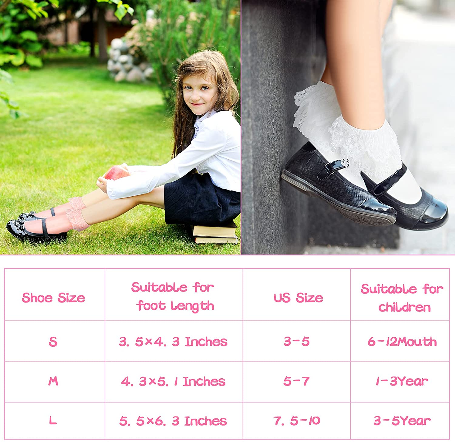 9 Pairs Toddler Lace Socks Baby Ruffles Ankle Socks Newborn Princess Lace Socks