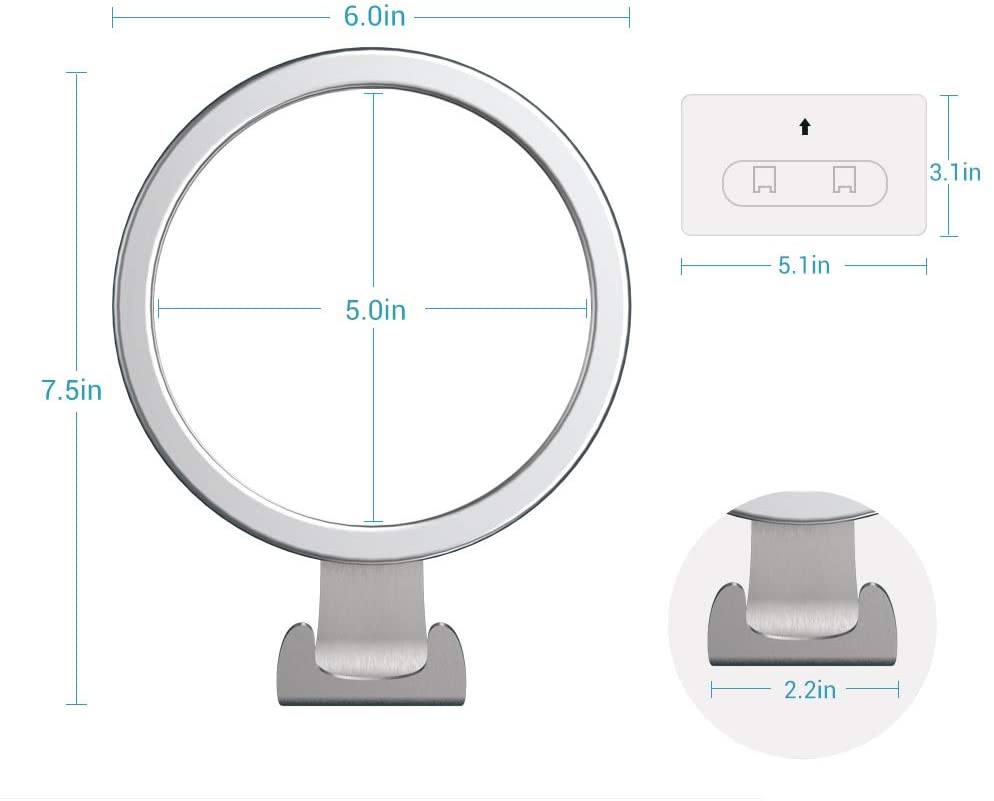Fog Free Shower Mirror, LUXEAR Anti Fog Adhesive Round Shaving Mirror with Fogless Spray Razor Holde