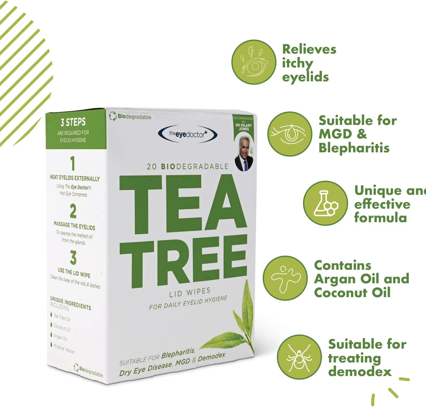 The Eye Doctor Essential Treatment Bundle - Reusable Hot Cold Eye Compress & 40x Single Use Tea Tree