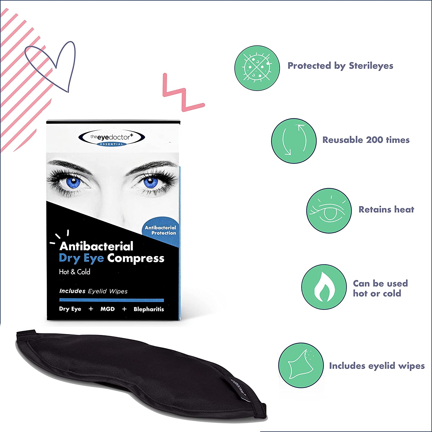 The Eye Doctor Essential Treatment Bundle - Reusable Hot Cold Eye Compress & 40x Single Use Tea Tree