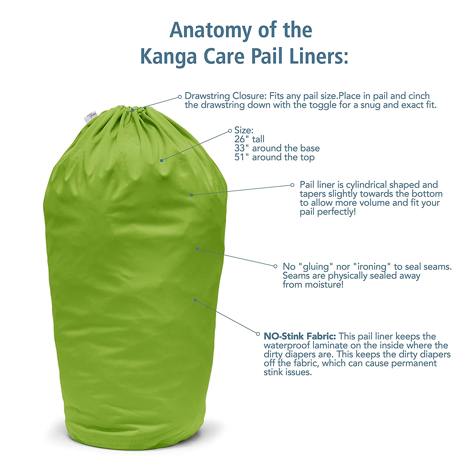 Kanga Care Reusable Diaper Pail Liner | Platinum