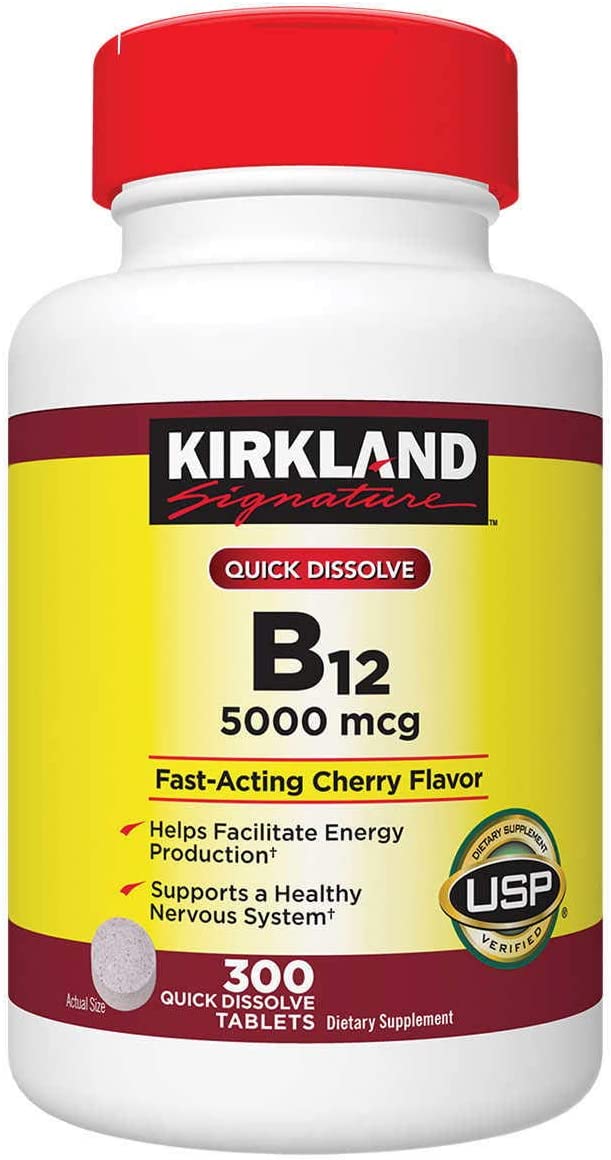 Kirkland Signature Sublingual B12 5000 mcg, 300 Tablets , Pack of 3