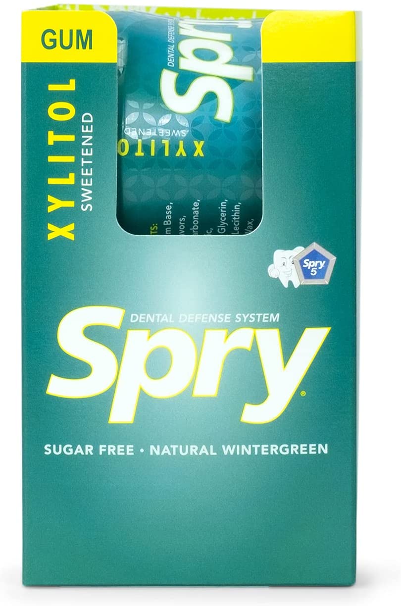Spry Fresh Natural Xylitol Stronger Longer Chewing Gum Dental Defense System Aspartame-Free Sugar Fr