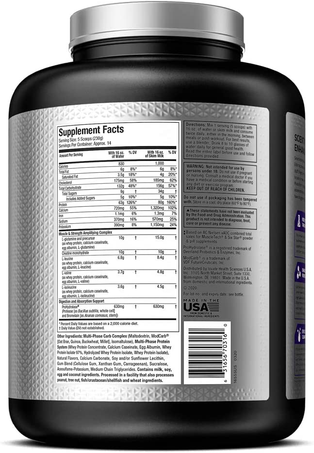 Mass Gainer Protein Powder | MuscleTech Mass-Tech Elite Mass Gainer | Whey Protein Powder + Muscle B