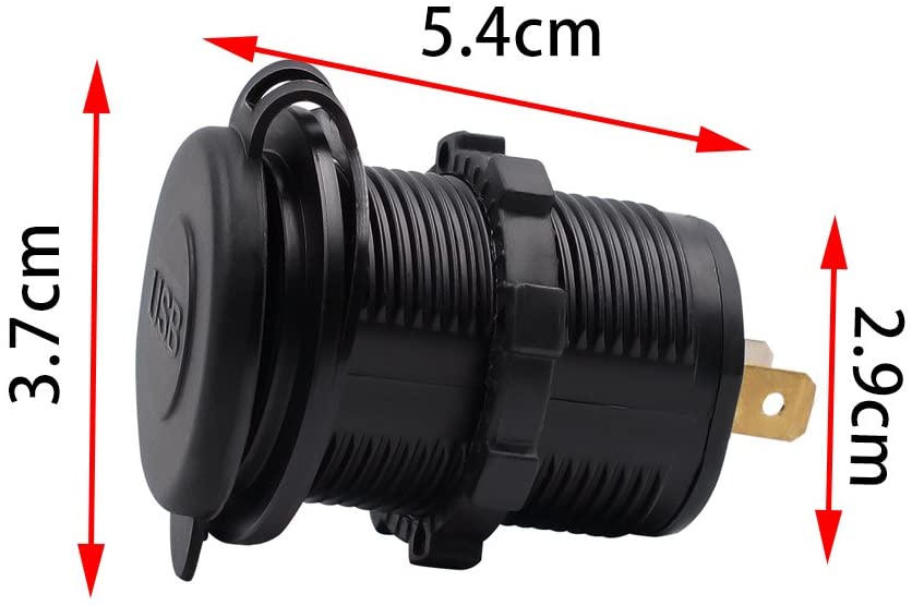 Motorcycle Charger Waterproof Car Dual USB Charger 5V 4.2A Power Outlet for 12 24V Car Motorcycle Wi