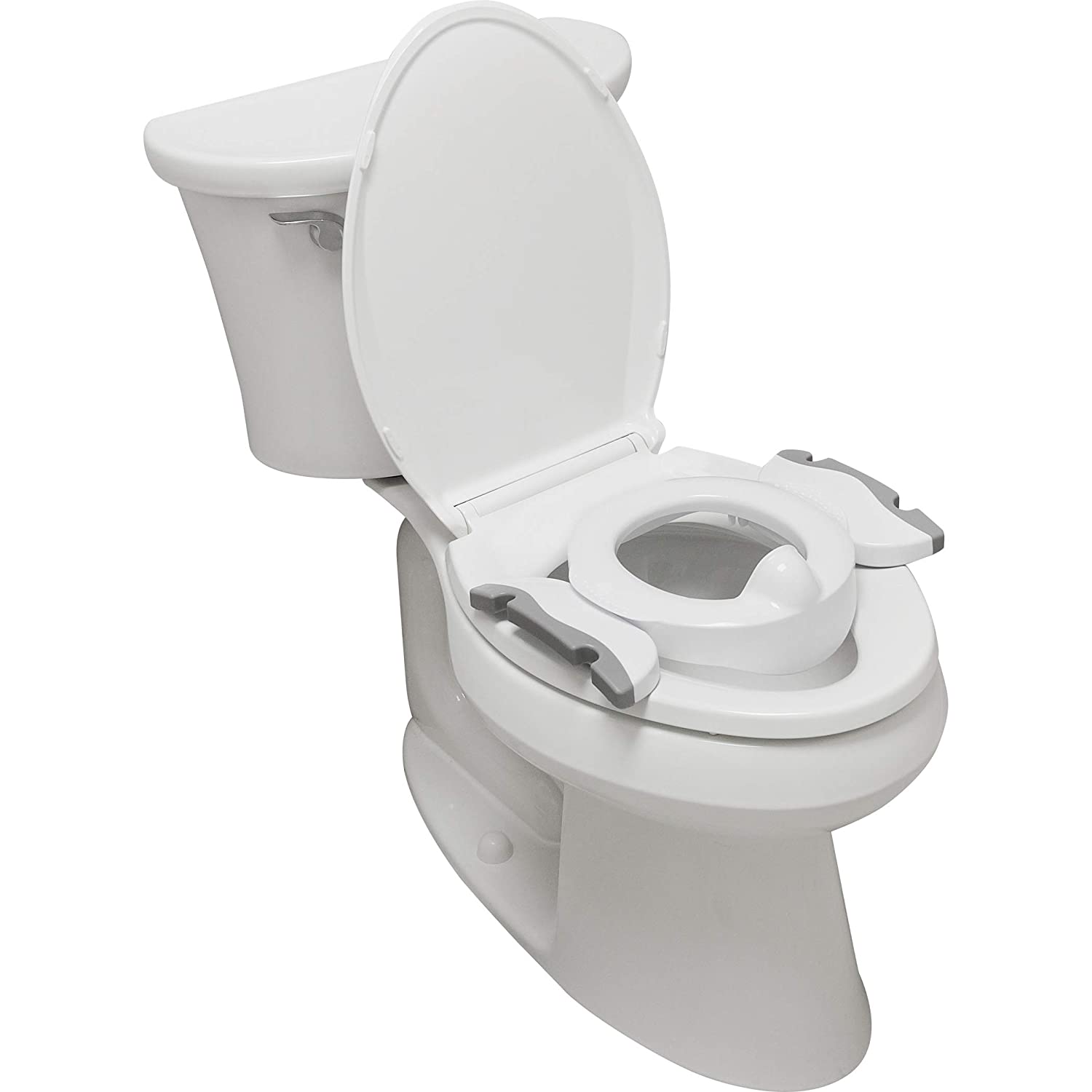 Potette Plus Premium 2 in 1 Travel Potty and Toilet Seat Trainer Ring with Built in Pee