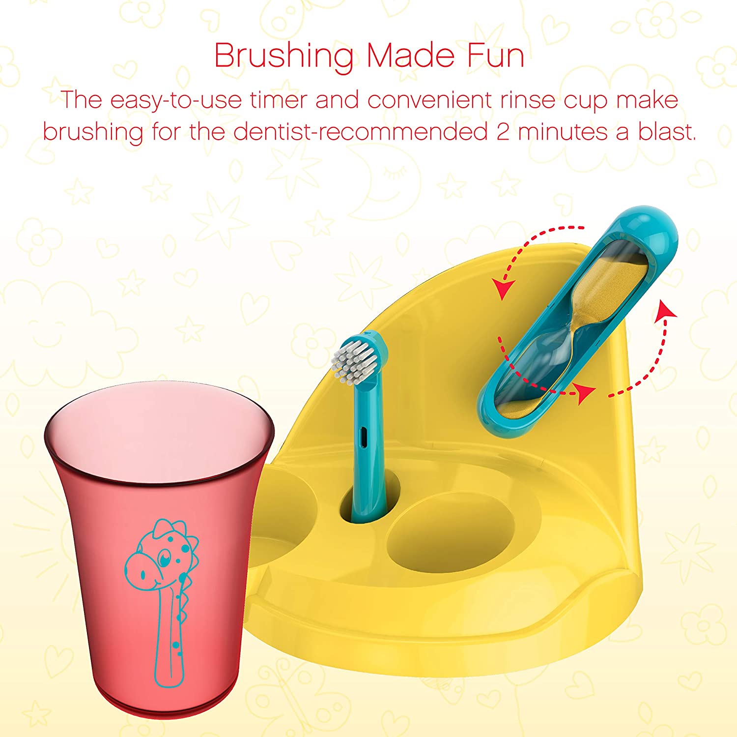 Brusheez® Kids Electric Toothbrush Set (Carnivore Edition) Battery Operated, Soft Bristles
