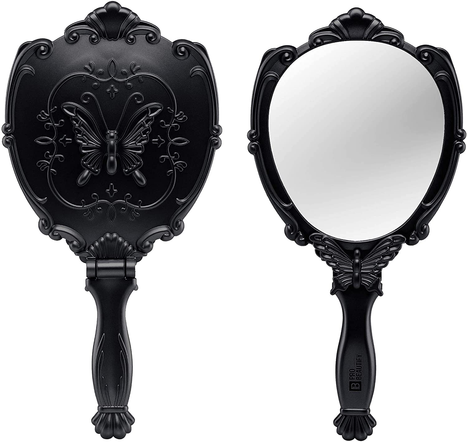 Probeautify Decorative Hand Held Mirror - Beautifully Butterfly Design Hand Mirrors with Handle - Li