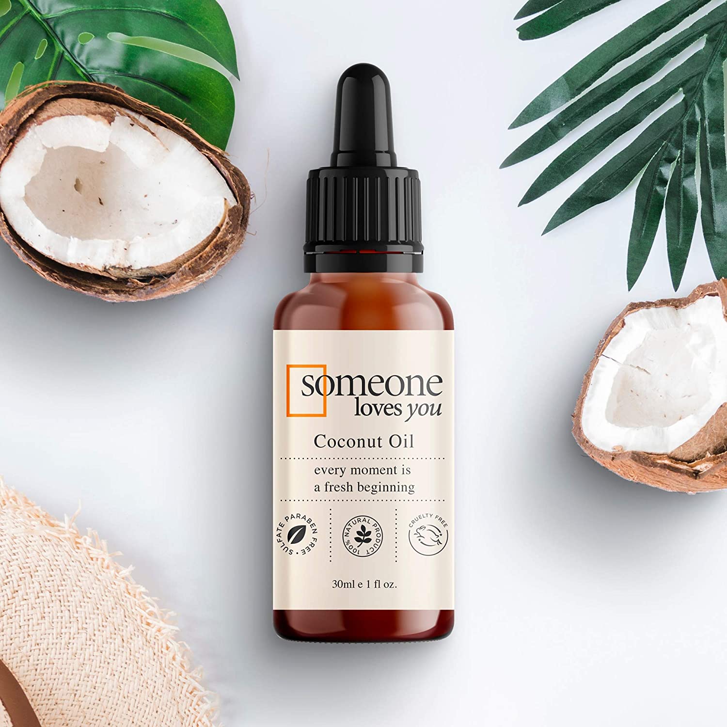 SomeoneLovesYou Organic Coconut Oil - Liquid Extract for Beautiful Healthy Hair, Skin Care - Natural