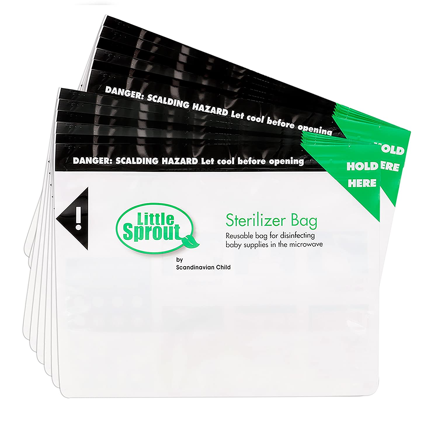 Microwave Steam Sterilizer Bags for Baby Bottles and Pump Parts- (12 Pack) Reusable- Up to 20 Times 