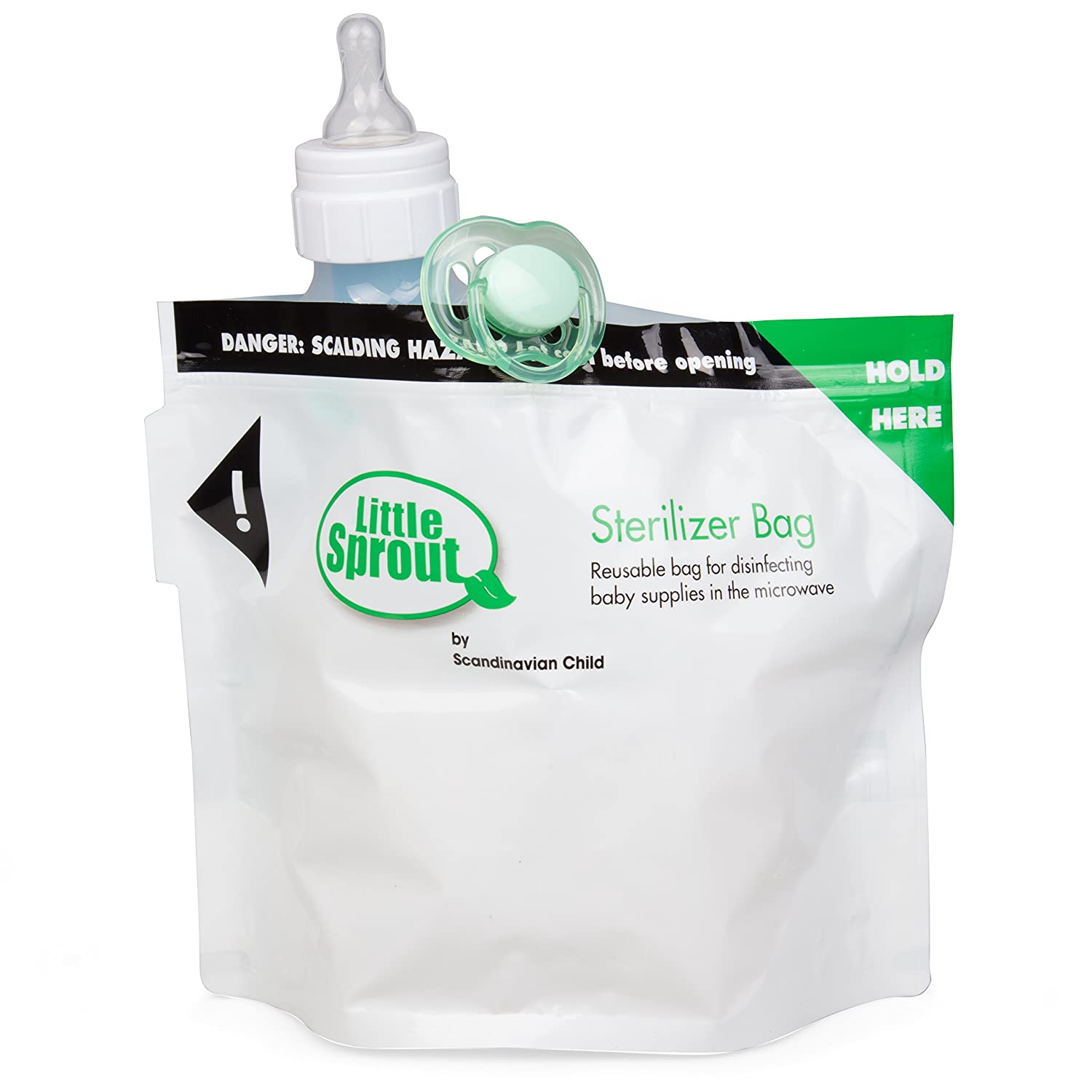 Microwave Steam Sterilizer Bags for Baby Bottles and Pump Parts- (12 Pack) Reusable- Up to 20 Times 