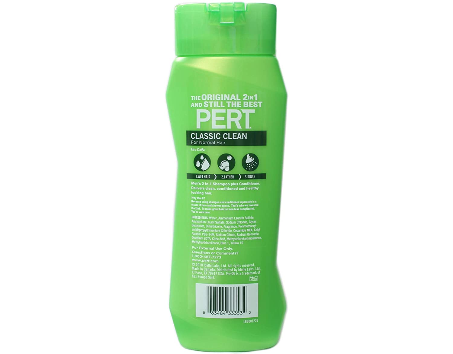 Pert Plus 2 in 1 Classic Clean Shampoo & Conditioner Medium Formula for Normal Hair 13.5 Fl Ounces /
