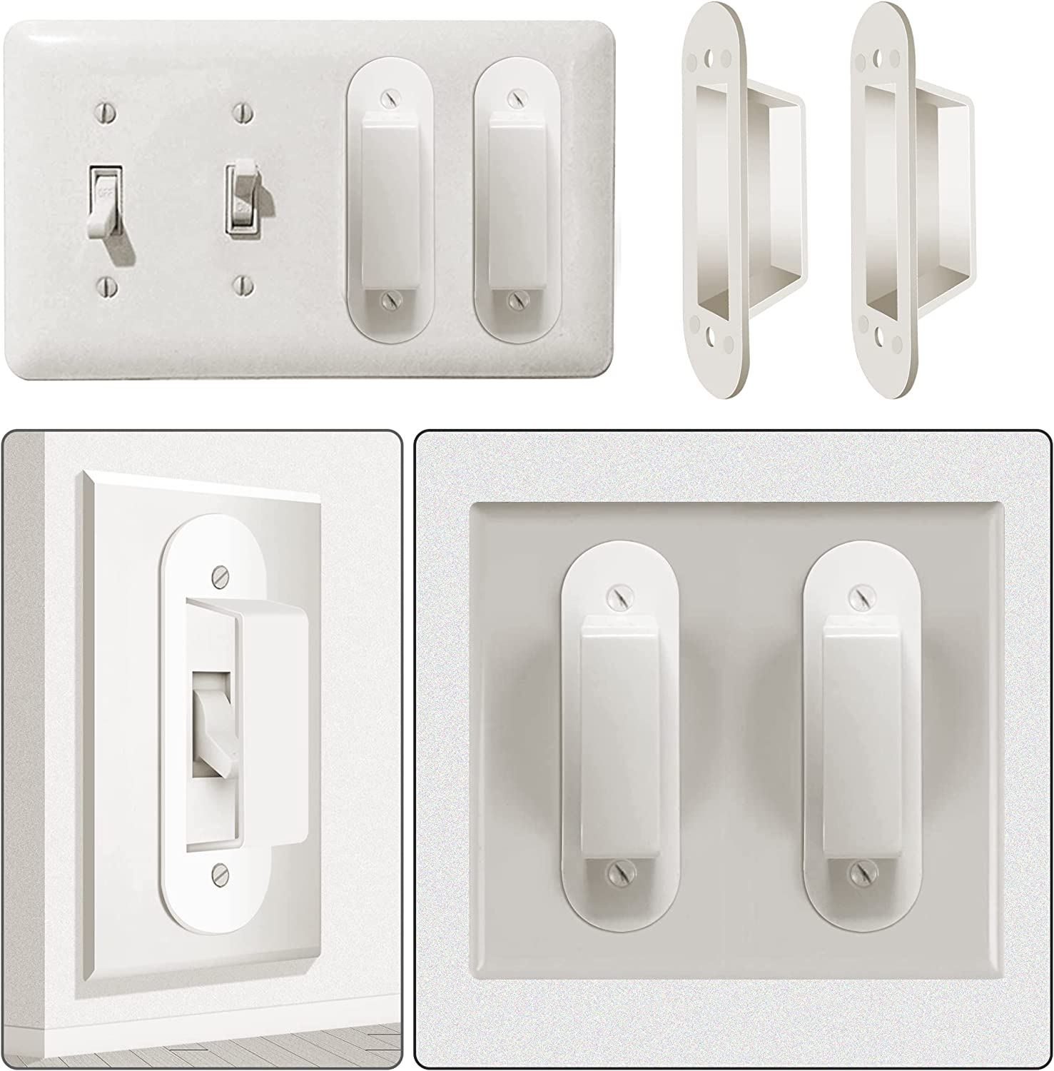 ChengFu Wall Switch Guards Plate Covers Child Safety Security Home Decor (4 Pack), White - Keeps Lig