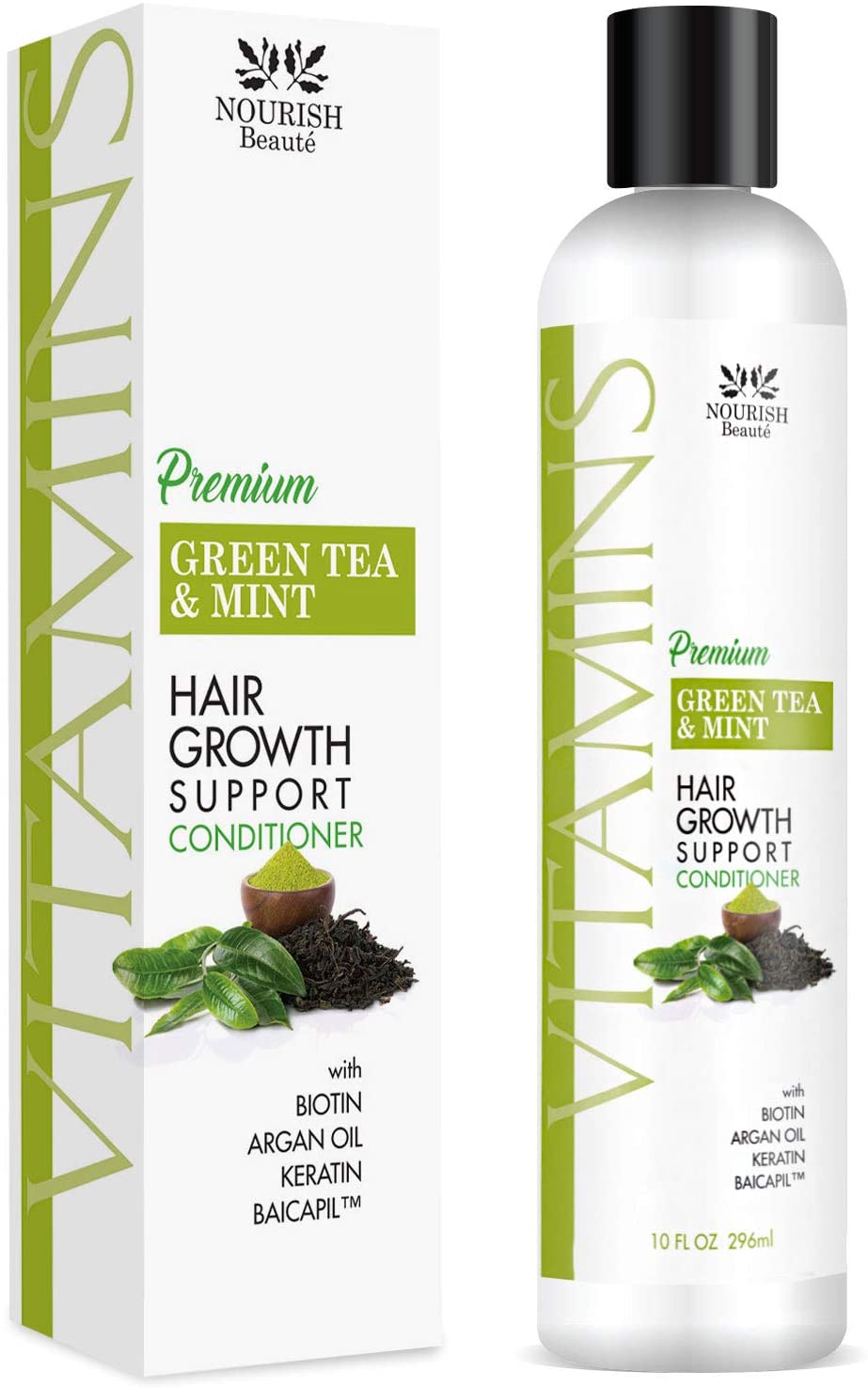 Nourish Beaute Vitamins Premium Conditioner for Hair Loss to Promote Hair Regrowth, Green Tea and Mi