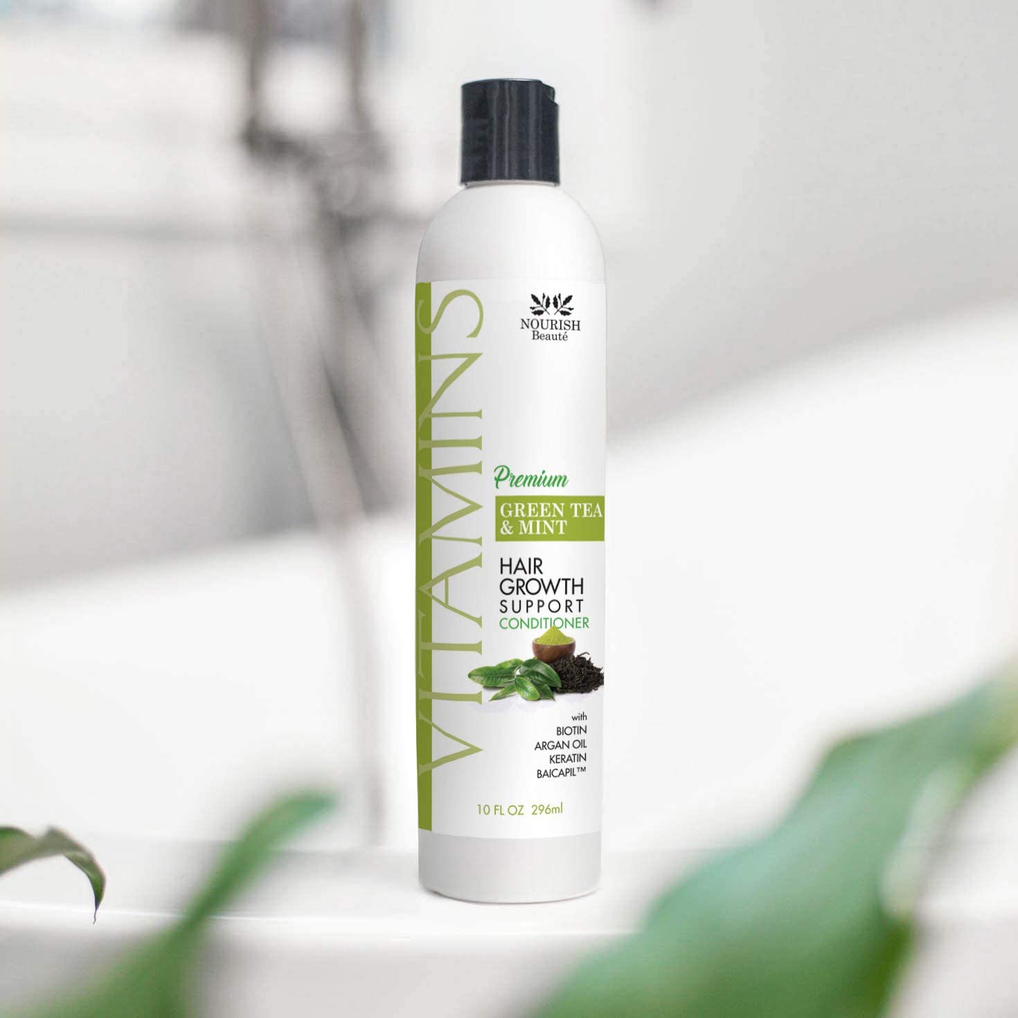 Nourish Beaute Vitamins Premium Conditioner for Hair Loss to Promote Hair Regrowth, Green Tea and Mi