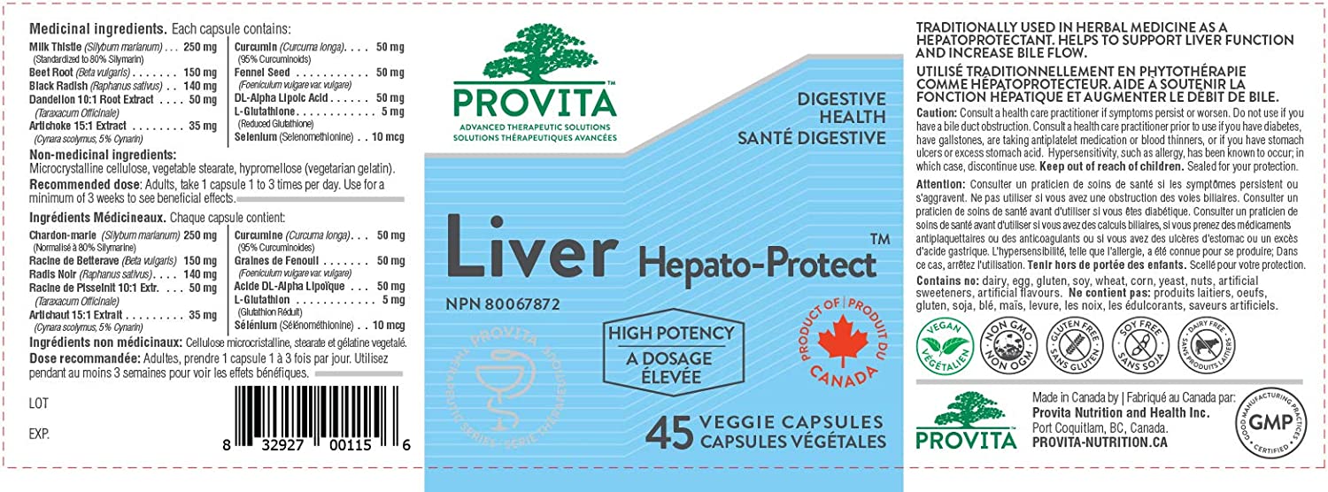 Provita Liver HepatoProtect 45 Veggie Caps