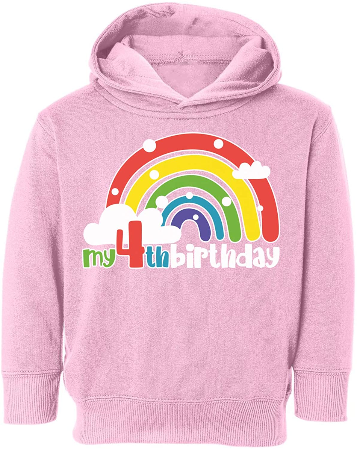 Awkward Styles My 4th Birthday Hoodie 4T 5T 4 Years Old Birthday Rainbow Toddler Hooded Sweatshirt 2