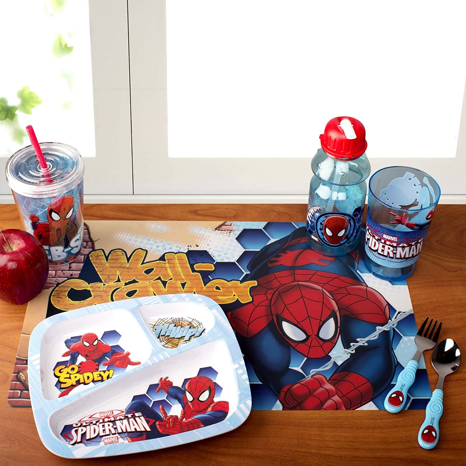 Zak Designs Marvel Comics Fork and Spoon Set, SpiderMan