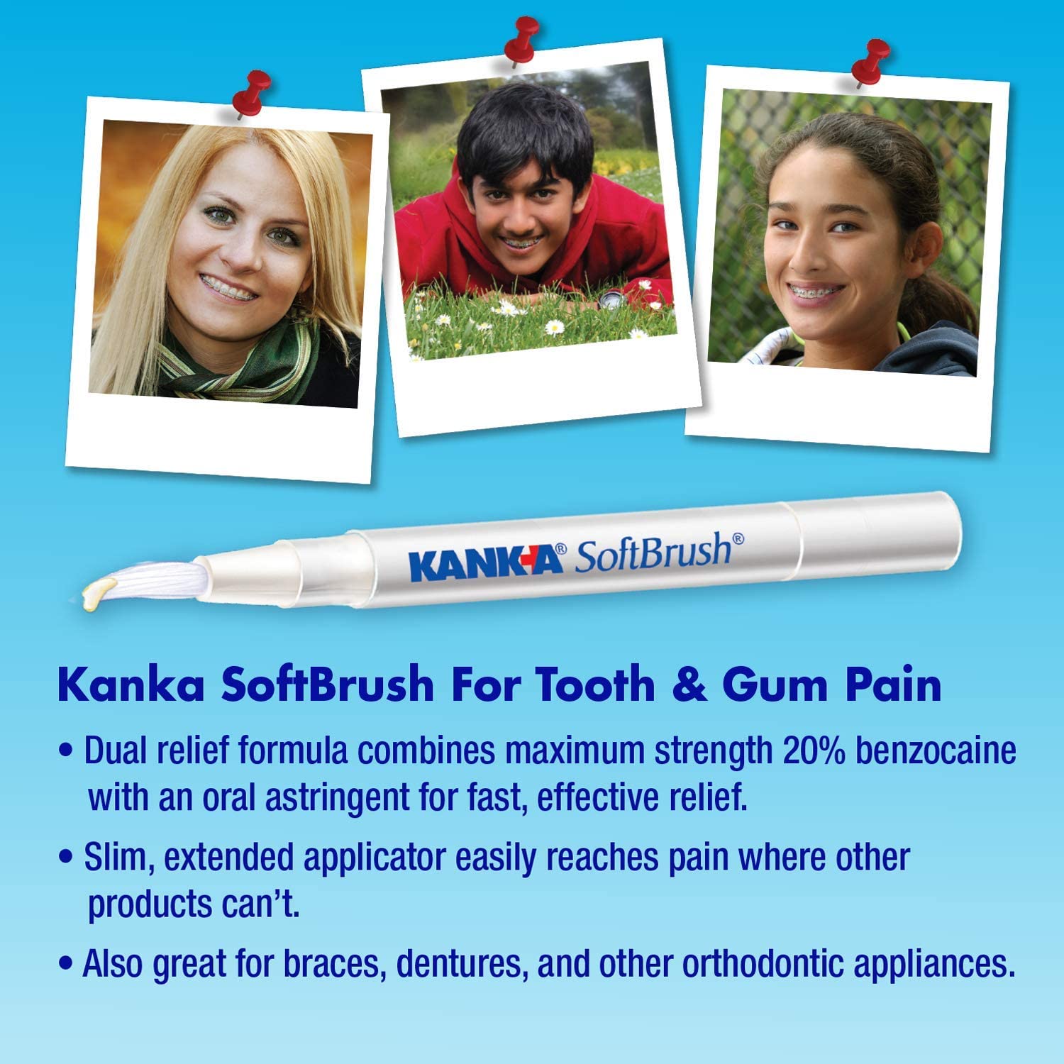 Kank-A Soft Brush Tooth/Mouth Pain Gel, Professional Strength , 0.07 Ounce