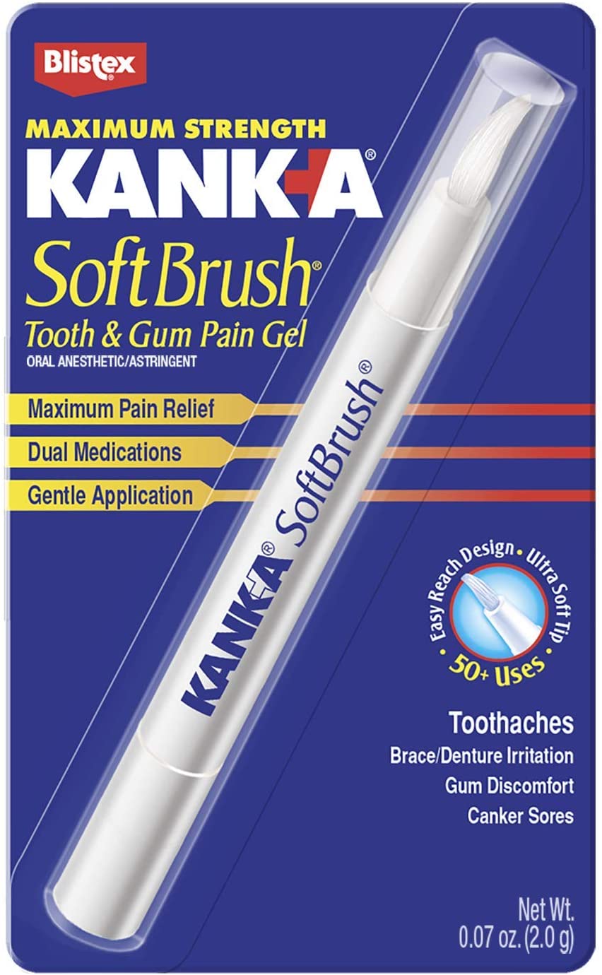 Kank-A Soft Brush Tooth/Mouth Pain Gel, Professional Strength , 0.07 Ounce