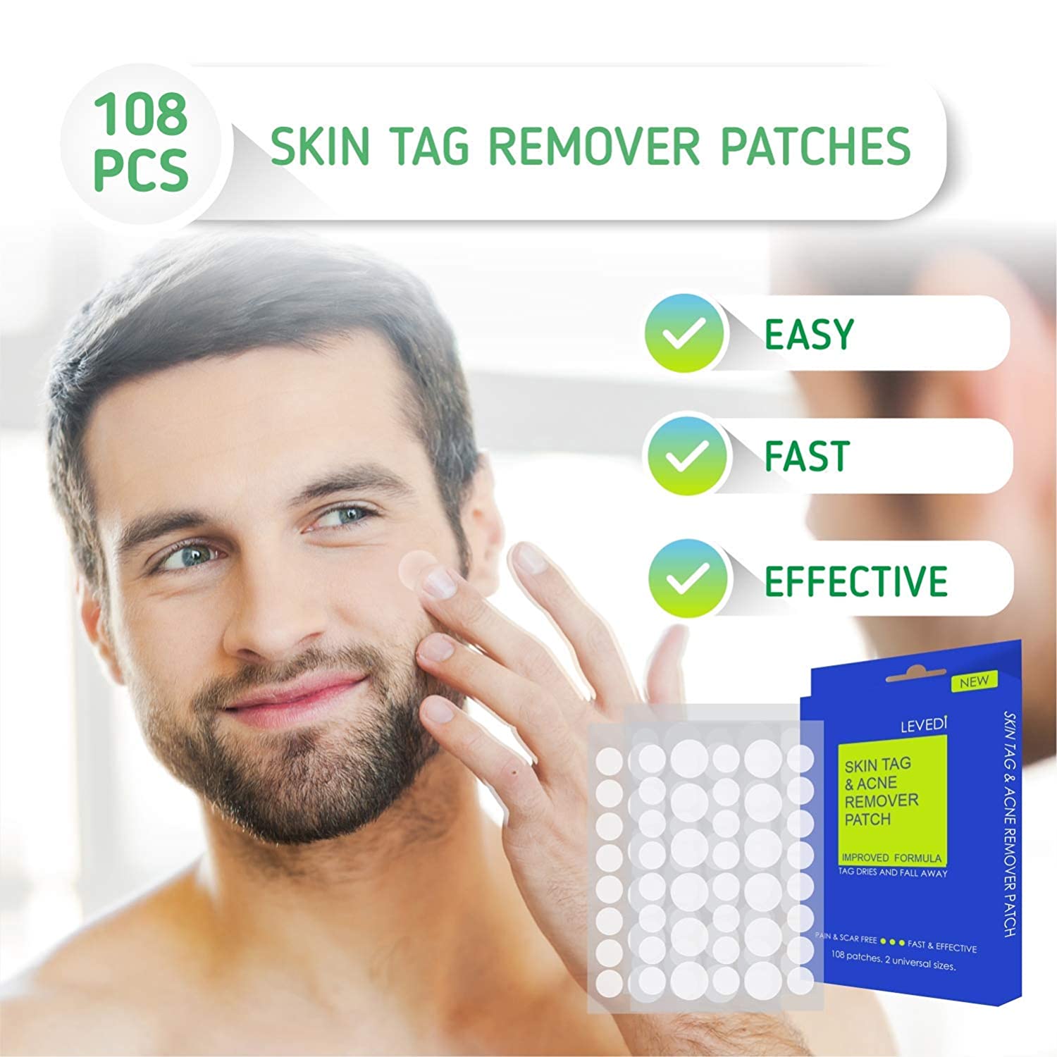 Skin Tag Remover Patches - (108 Pcs) Natural and Frankincense Myrrh Creamy Body 11.5 Ounce and Skin 