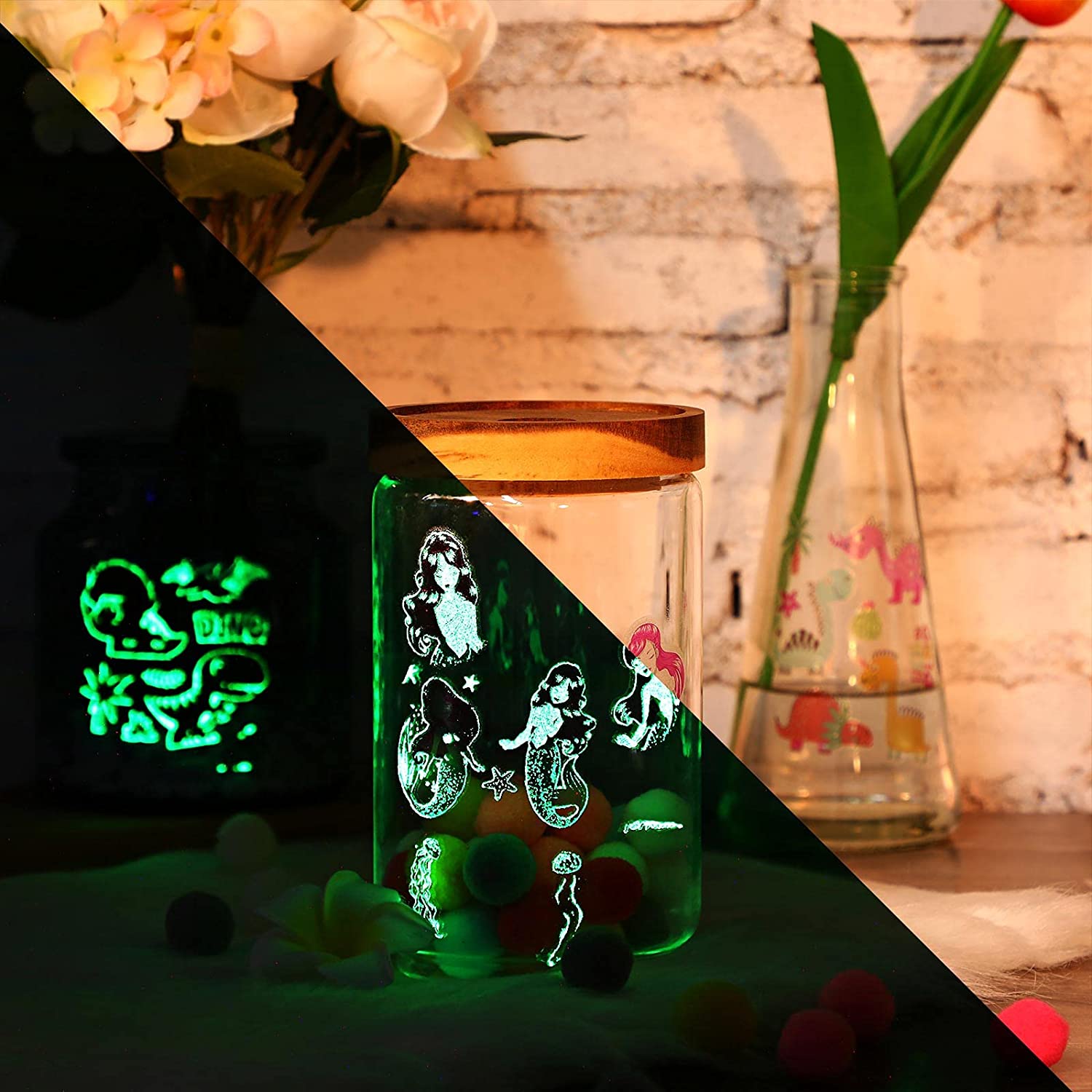 400+ Styles Temporary Tattoos for Kids Fake Tattoo Sticker for Boys and Girls Luminous Glow in The D