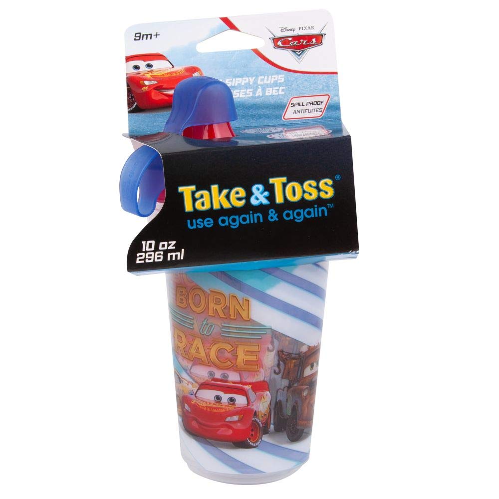 The First Years Disney Take & Toss Sippy, 10 Ounce, 3 Pack Cars