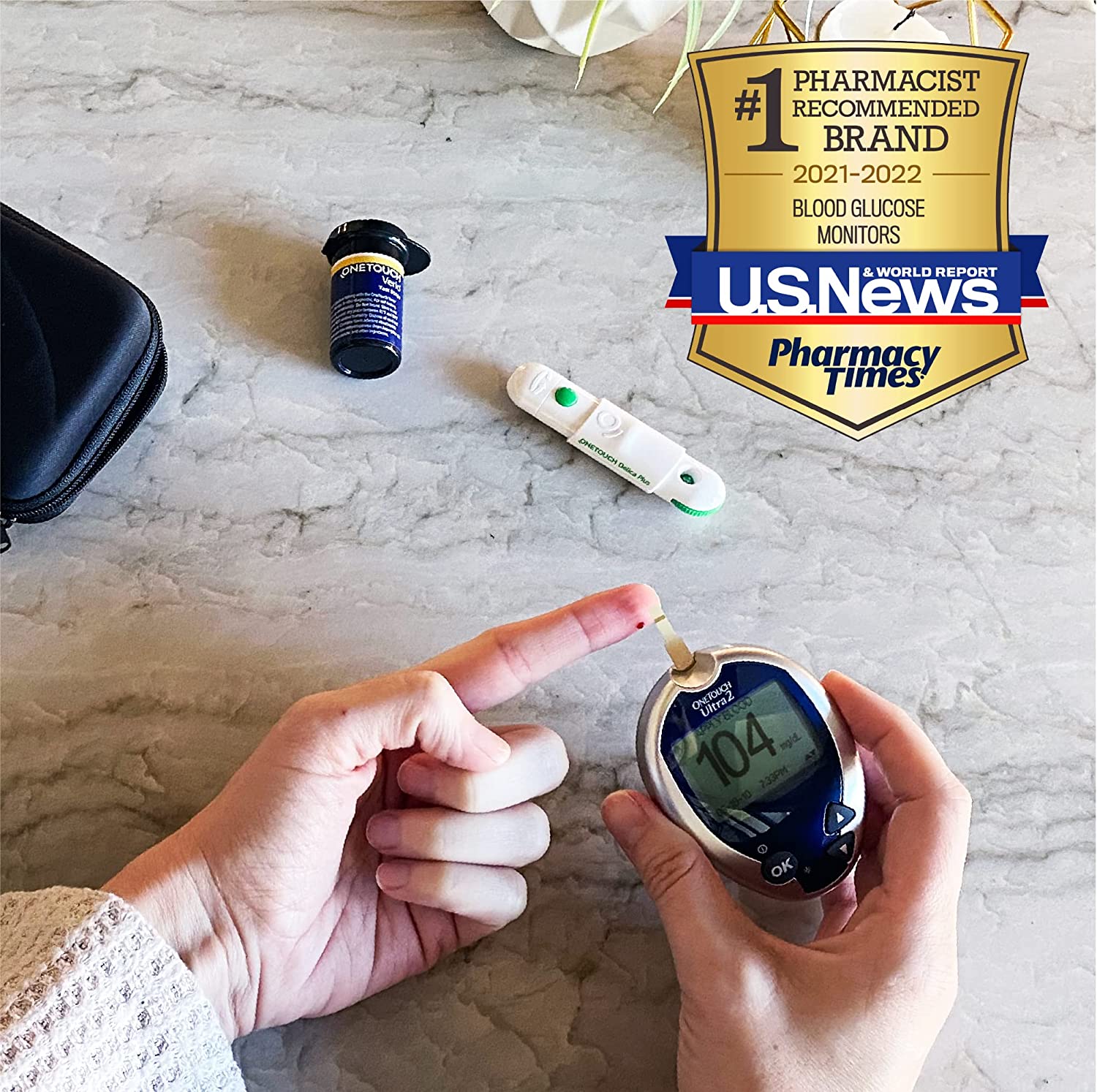 OneTouch Ultra 2 Blood Glucose Meter | Glucose Monitor For Blood Sugar Test Kit | Includes Blood Glu