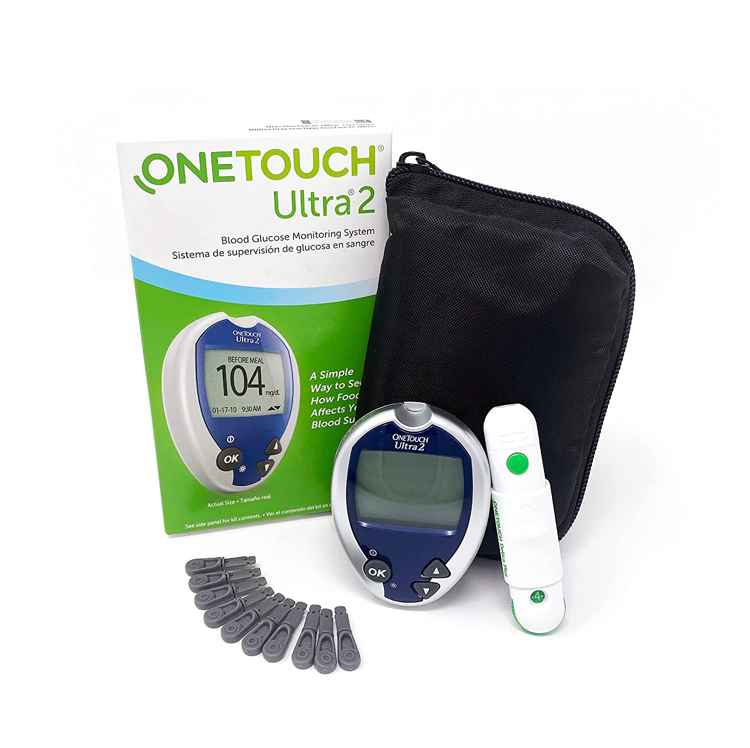 OneTouch Ultra 2 Blood Glucose Meter | Glucose Monitor For Blood Sugar Test Kit | Includes Blood Glu