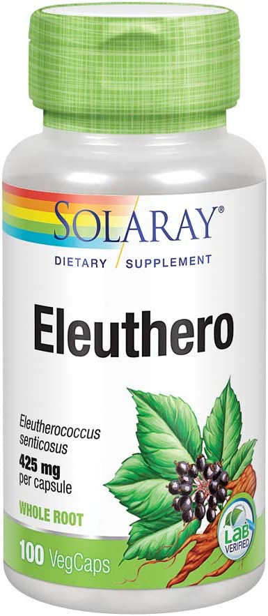 Solaray Eleuthero 425 mg | Adaptogen for Healthy Stress, Stamina & Mental Alertness Support | 100 Ve