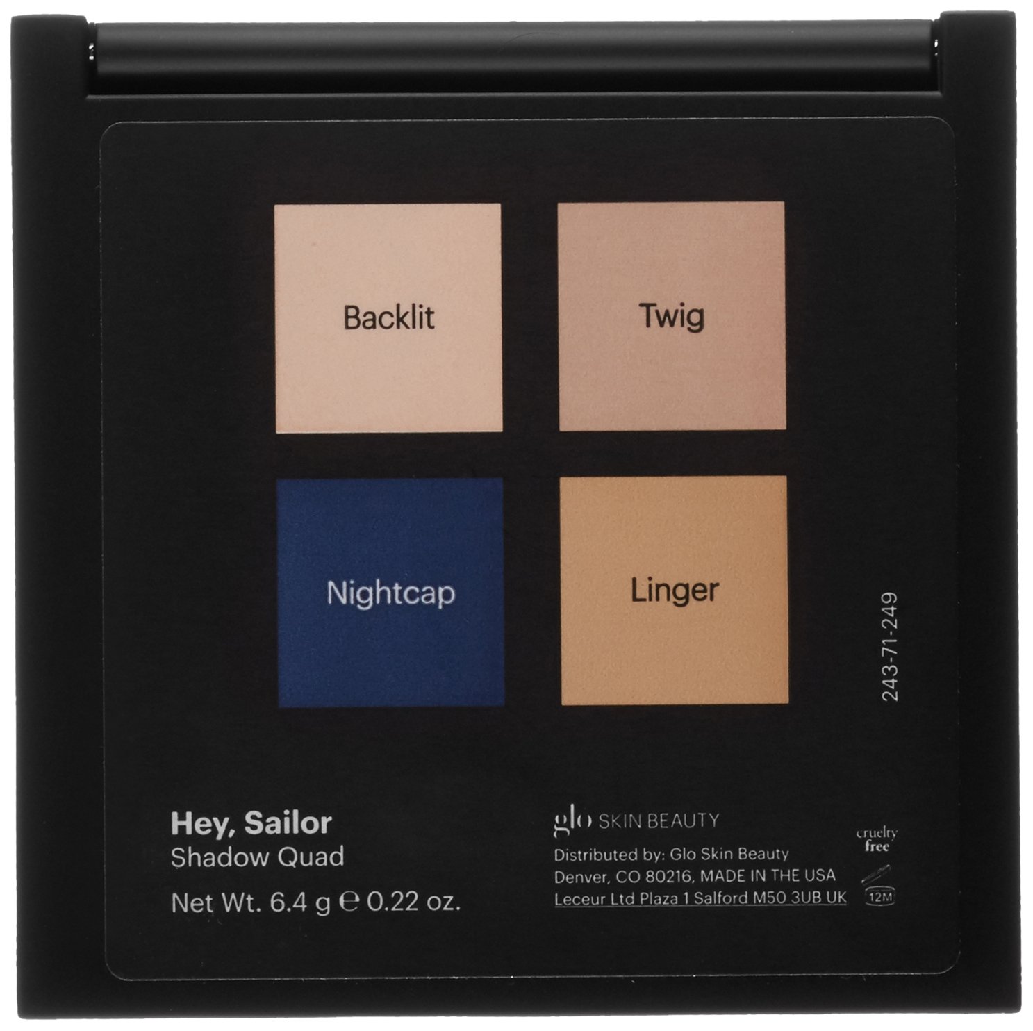 Glo Skin Beauty Eye Shadow Quad in Hey Sailor - Golden with Navy - Eyeshadow Palette Kit - 4 Colors