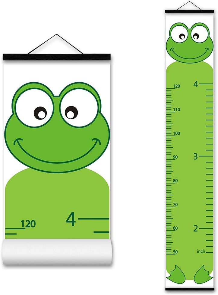 ASENART Height Growth Chart Cartoon Animal Frog for Kids – Portable Foldable Writable Waterproof H