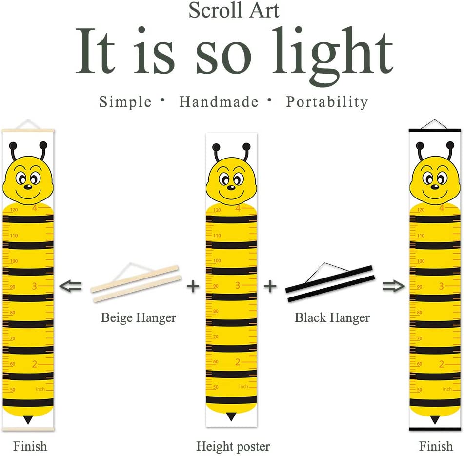 ASENART Height Growth Chart Cartoon Animal Frog for Kids – Portable Foldable Writable Waterproof H