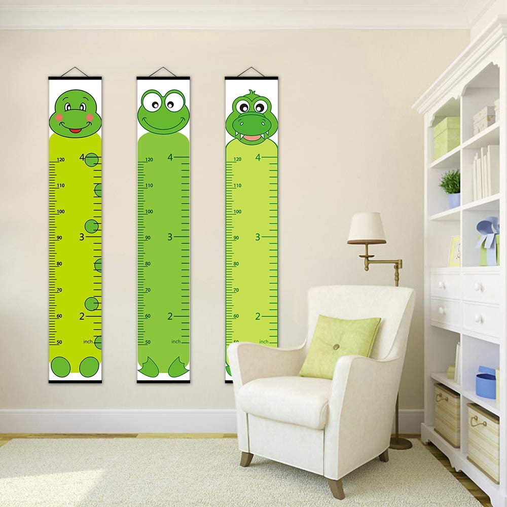 ASENART Height Growth Chart Cartoon Animal Frog for Kids – Portable Foldable Writable Waterproof H