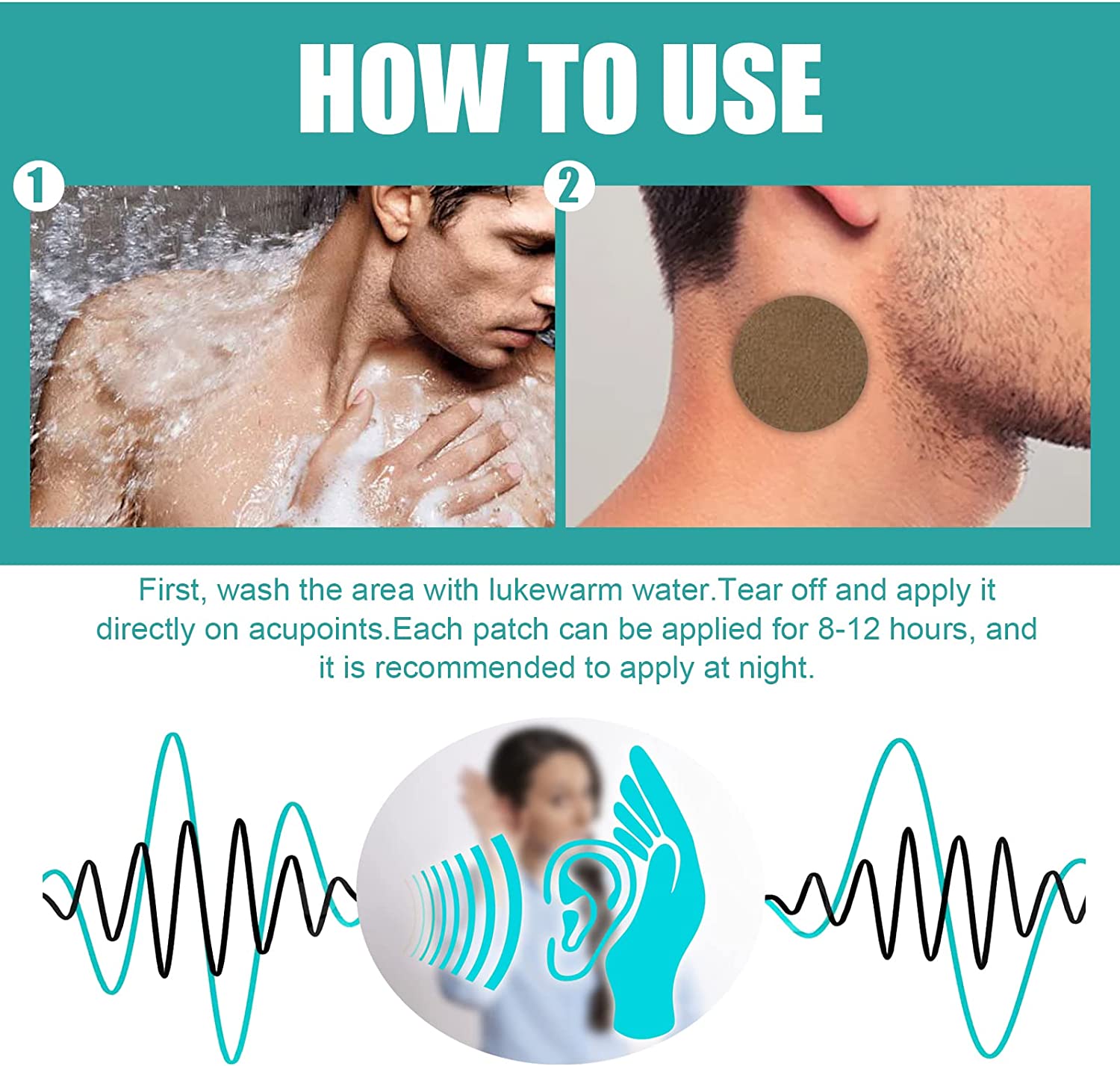 KOOO Ear Ringing Treatment Patch,Tinnitus Relief Treatment Ear Patch- Tinnitus Patch,Tinnitus Relief