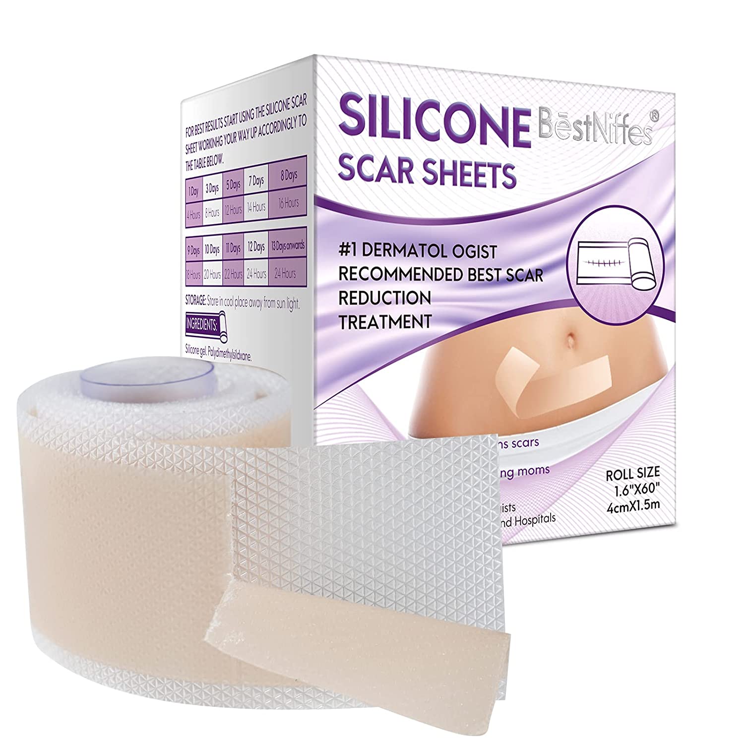 Silicone Scar Sheets, Medical Tape for Scar Painless, Reusable, Easy