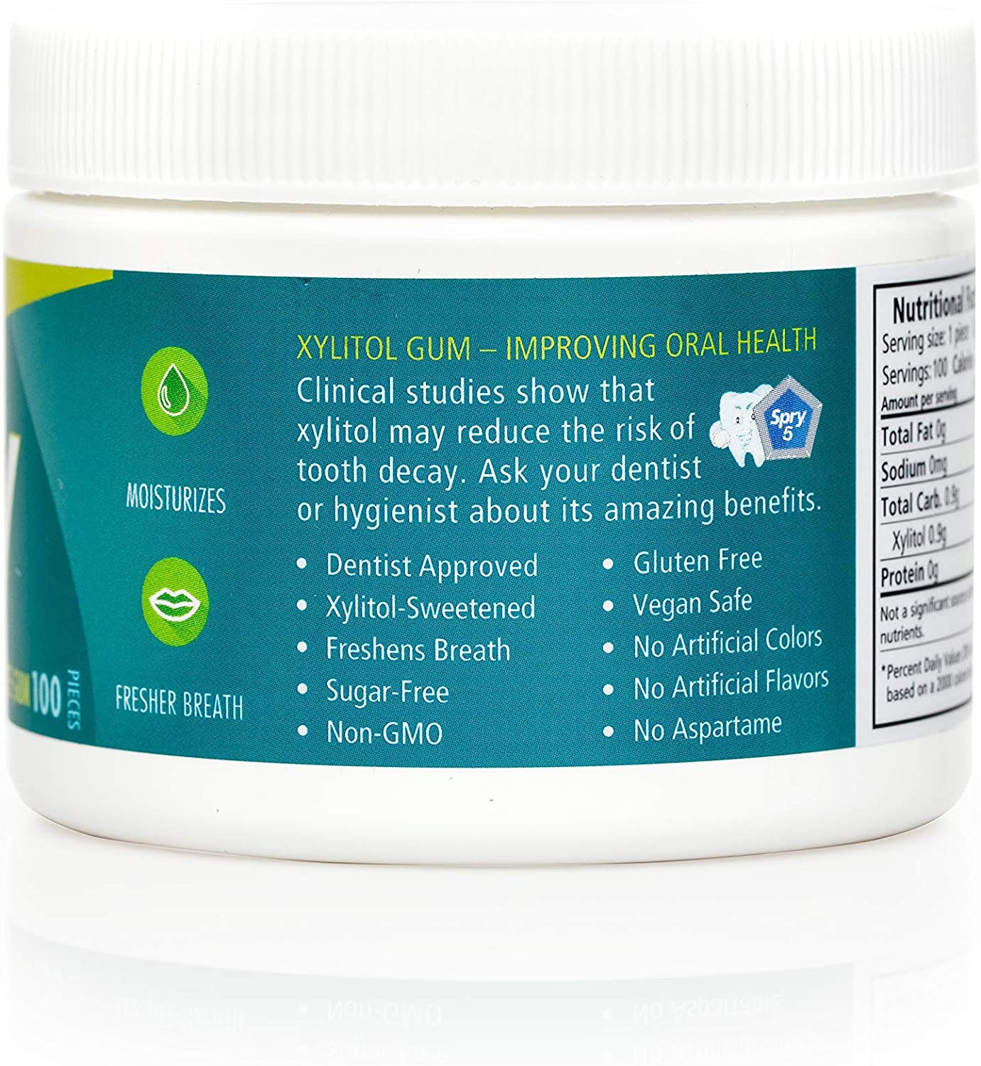 Spry Fresh Natural Xylitol Chewing Gum Dental Defense System Aspartame-Free Sugar Free Gum (Wintergr